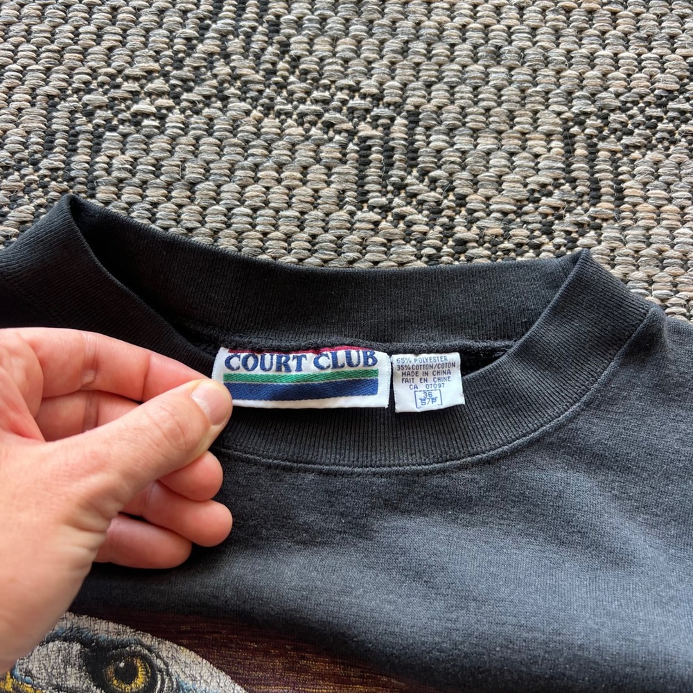 Vintage Bald Eagle Sweatshirt Mens Medium Black Distressed Nature Wildlife Bird - Picture 3 of 7